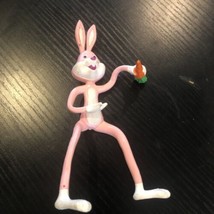 Vintage Russ Bendable Pink Easter Bunny 6.5&quot; Bendable Figure - £8.56 GBP