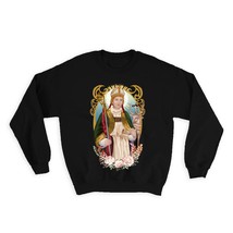Saint Hubert Of Liege : Gift Sweatshirt Catholic Church Hunters Protecto... - $28.95