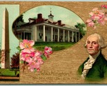 George Washington Cherry Blossoms Border Embossed Winsch Back DB Postcar... - £5.59 GBP