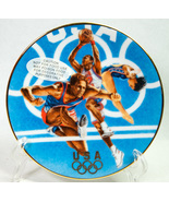 Avon 1996 Team USA 5&quot; Commemorative Plate 22K Gold Trim 36 USC 380 w Sta... - $4.99