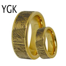 Men&#39;s Unique Tungsten Golden Wedding Couples Rings Engagement Rings For Women Fi - £39.77 GBP