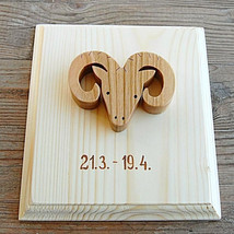 Handmade Wooden Zodiac Sign Picture Aries - £43.24 GBP