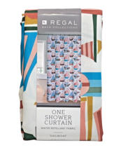 Regal Bath Nautical Sailboat Shower Curtain Water Repellant Multicolor 70 x 72&quot; - £12.81 GBP