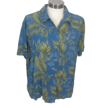 BeMode Women button up Hawaiian shirt silk sz L tropical luau pocket tik... - £15.49 GBP