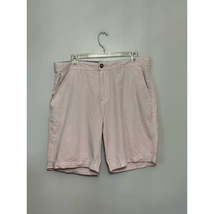 14th &amp; Union Mens Slim Fit Chino Shorts Pink Flat Front Pockets Zipper 34 New - £17.54 GBP
