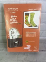 NEW How the Grinch Stole Christmas Dr. Seuss Crew Socks 2 pairs Shoe Siz... - £11.09 GBP