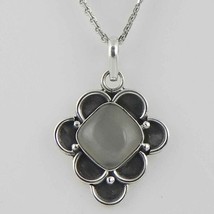 925 Sterling Silver Moonstone Handmade Necklace 18&quot; Chain Festive Gift PS-2125 - £26.12 GBP