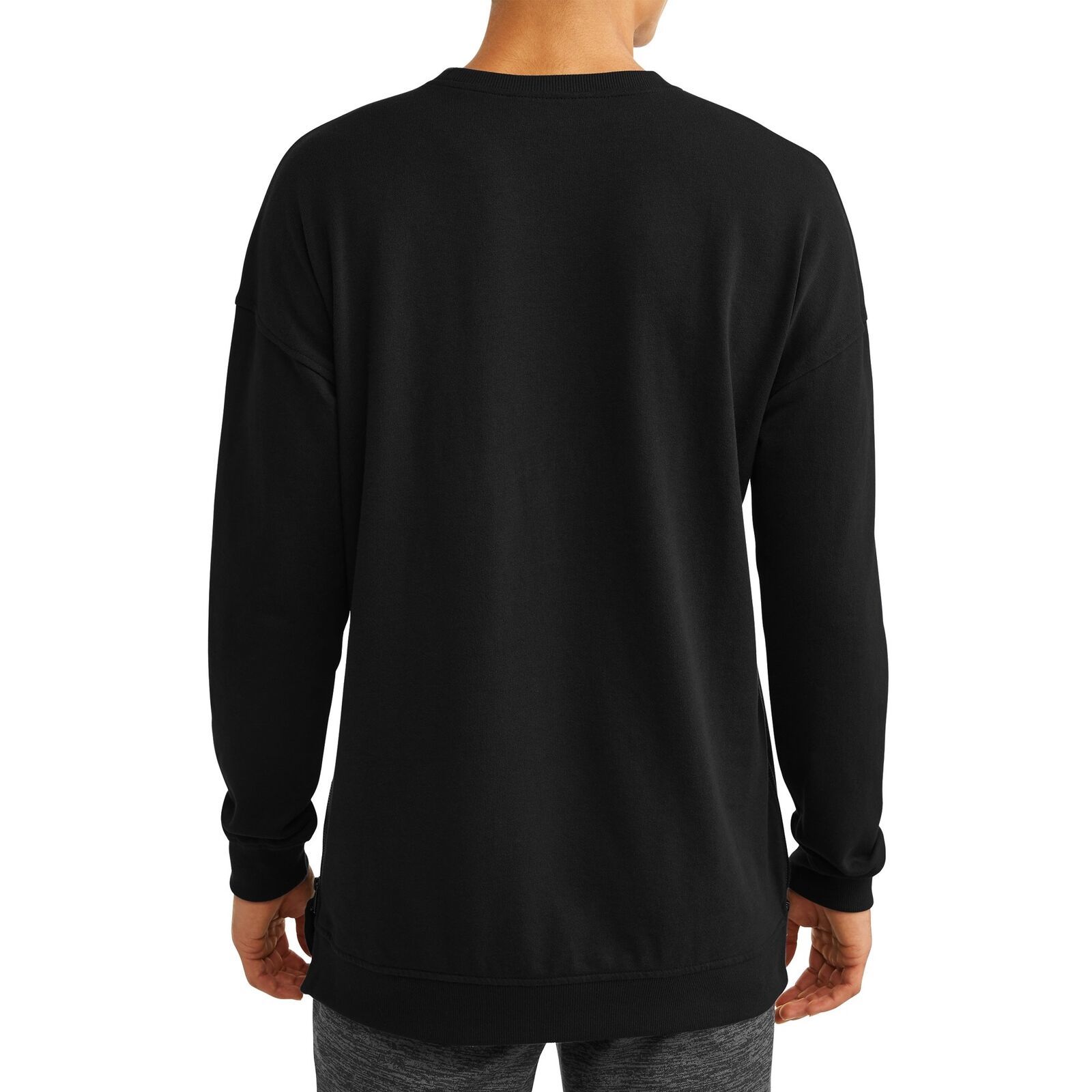 No Boundaries Men's Long Sleeve French Terry Crewneck Sweatshirt Black S (34/36) Item image 3