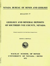 Geology and Mineral Deposits of Southern Nye County, Nevada by Henry R. Cornwall - £14.94 GBP