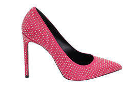 Saint Laurent Studded Pointed Toe Pumps In Leather Women Pink Size 38 - $473.10