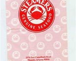 Steamers Genuine Seafood Menu E Camelback Road Phoenix Arizona 1980&#39;s - $21.78