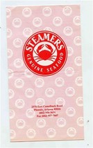 Steamers Genuine Seafood Menu E Camelback Road Phoenix Arizona 1980&#39;s - $21.78