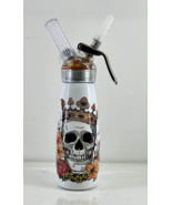 Skull King Aluminum Whipped Cream Dispenser with Cap Roses and Crown 1-Pint - £31.94 GBP