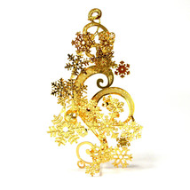 1998 Swirling Snowflakes Danbury Mint Christmas Ornament Gold Plated Collection - £23.06 GBP