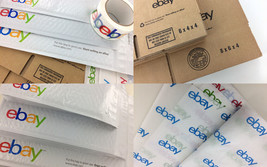 Ebay Branded Shipping Supplies Kit Lot Boxes Padded Envelopes Tape Tissue + - £38.75 GBP