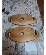 Lot Of 2 Handmade Wooden Wine Caddy &amp; Wine Glass Holder Rack 11.5x5.5 Na... - $30.61 CAD
