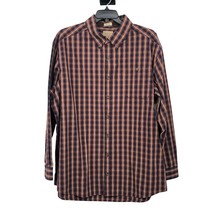 CE Schmidt Workwear Shirt Mens 2XLT Tall Used Navy Brown Tan Plaid - £14.01 GBP