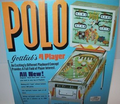 Polo Pinball FLYER Original 1970 Vintage Game Retro Sports Pony Horses Mod - £49.51 GBP