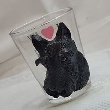 I Love Heart My Scottish Terrier dog 3D resin head on shot glass Scotty ... - $9.26