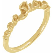14K Yellow Gold Ribbon Stackable Ring - £313.66 GBP