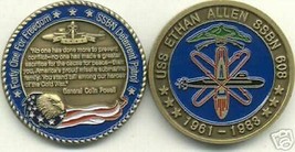 Navy Uss Ethan Allen SSBN-608 Submarine Deterrent Patrol Military Challenge Coin - £32.07 GBP