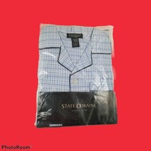Mens Pajamas State O Maine Blue Plaid Long Sleeve Long Leg Small New - $211.10 MXN