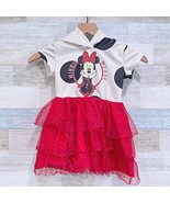 Disney Minnie Mouse Glitter Tutu Hem Hoodie Dress Red Little Girls Size ... - $14.84