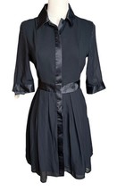 Jonathan Saunders Womens Tuxedo Dress Black Chiffon Collared Button Fron... - $21.77