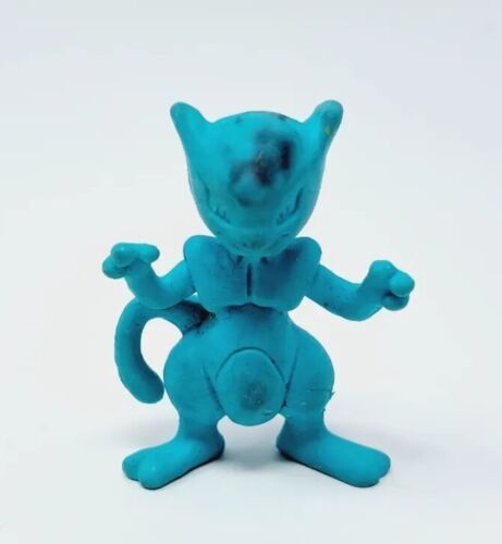 Vintage Pokemon Mewtwo 1.5" Mini Figure Rubber Nintendo 1999 Blue Toy Rare HTF - £11.45 GBP
