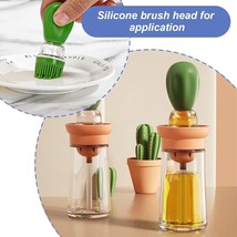 2 In1 Glass Olive Oil Dispenser Sprayer Bottle 180Ml With Silicone Brush... - £16.51 GBP