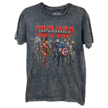 Captain America Mens Civil War Graphic T-Shirt Multicolor Marbled Short ... - £16.39 GBP