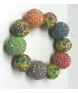 Chunky boho style big ball Crystal Facet Plastic Bead stretch fashion Br... - $93.53 MXN