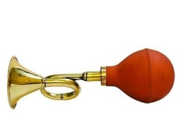 MHE Antique Classic Trumpet Taxi/Bike/Bus/Truck Metal Horn with Red Rubber Bulb - £22.79 GBP