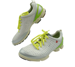 ECCO Biom Yak Nubuck Leather Motion Womens White Green Golf Shoes 40 US 9/9.5 - £30.25 GBP