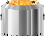 Large Smokeless Fire Pit, 19.3 Inch Stainless Steel Firepit, Wood Burnin... - $203.99