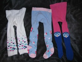 BABY GIRL 6-12 TIGHTS LOT LAURA ASHLEY JUMPING BEANS OKIE DOKIE OWL FLOW... - £14.78 GBP