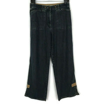 J Jill Womens Jeans Size 6P Eyelet Detail Medium Wash Side Slit Capri St... - £16.14 GBP