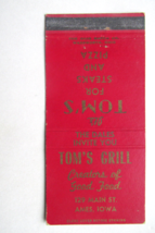Tom&#39;s Grill - Ames, Iowa Restaurant 30 Strike Matchbook Cover The Dales IA - £1.38 GBP