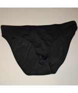 American Eagle Aerie Full Coverage Bikini Bottom MEDIUM Ribbed Solid Black - $22.24