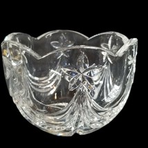 Vintage Clear Glass Bowl Trinket Dish 3.25&quot; Tall Star Scalloped Edge Pretty VTG - £7.81 GBP