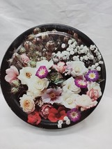 Vintage Empty Aurora Flower Cookie Tin 7 1/2&quot; X 2 1/2&quot; - $14.85