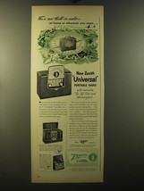 1950 Zenith Universal Portable Radio Ad - For a new thrill in radio at home - $18.49