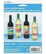 Summer Fun Wine Bottle Beverage Labels 4 Ct Luau Pool Party - $2.65