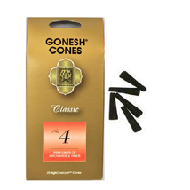 1x Pack Gonesh High Charcoal Cones No. 4 ( 25 Cones Per Pack ) Orchards &amp; Vines - £7.33 GBP