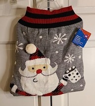 Vibrant Life Santa Christmas Dog Sweater Size Medium Gray/Red/Black-New - £7.58 GBP