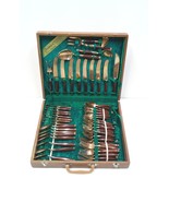 Vintage Bronze and Rosewood Flatware Set, Service for Eight Plus Serving... - £1,278.17 GBP