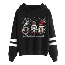 Hoodies Women&#39;s Christmas Printed Pullovers 2021 Autumn Winter Cute Gnome Printe - £55.56 GBP