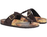 Muk Luks Women Thong Footbed Sandals Marsha Size US 9 Chocolate Brown Suede - £23.46 GBP