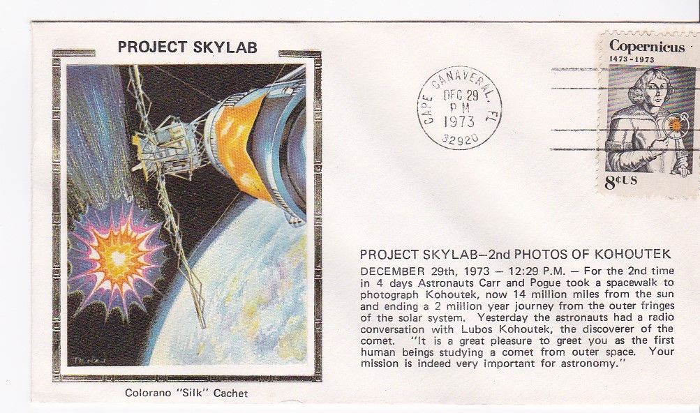 PROJECT SKYLAB-2nd PHOTOS OF KOHOUTEK CAPE CANAVERAL FL 12/29/1973 COLORANO SILK - $2.98