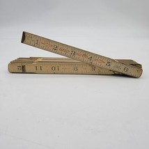 Lufkin Rule Co. No 066  Folding Wooden Ruler 72&quot; Brass Joints Vintage - £9.70 GBP